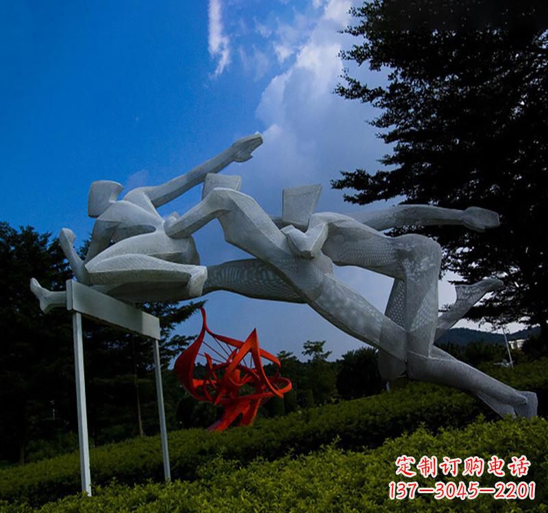 宁夏不锈钢广场现代运动员雕塑