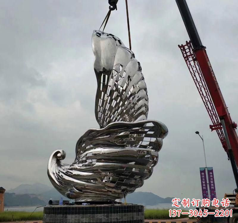 宁夏不锈钢海螺雕塑象征着海洋的美丽