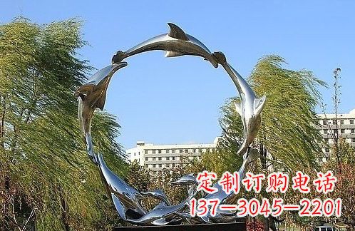 宁夏不锈钢海豚雕塑美的化身