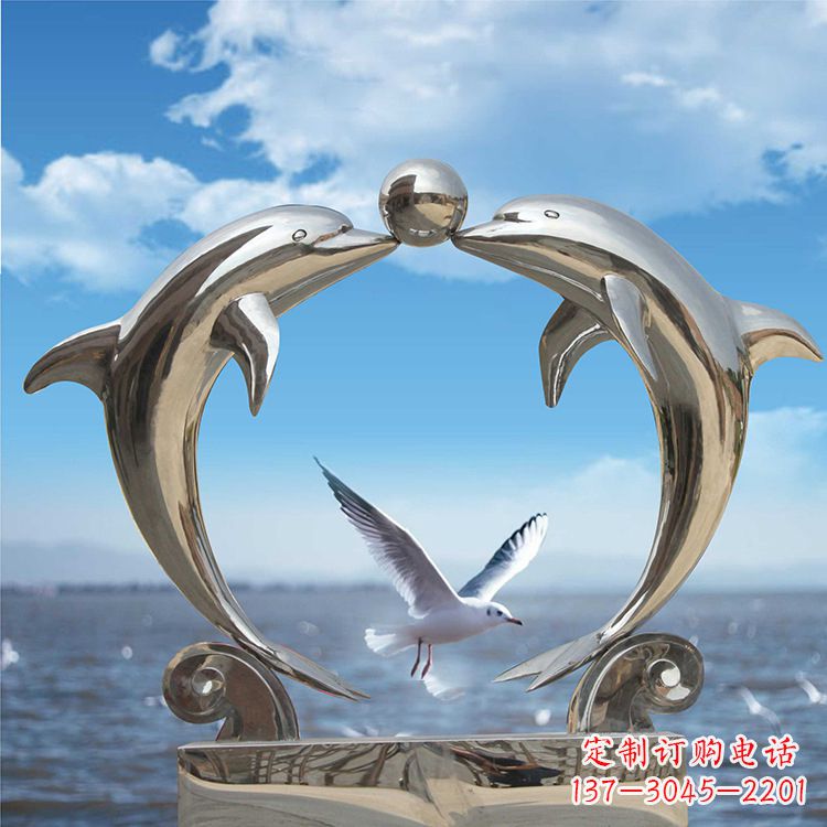 宁夏不锈钢海豚雕塑精美的海洋之美