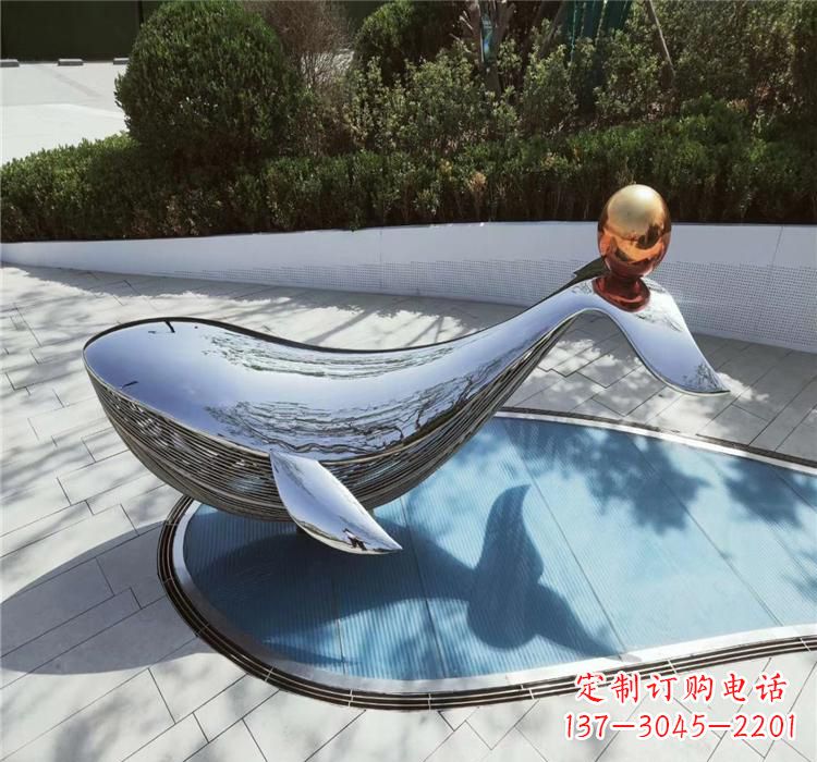 宁夏不锈钢海豚动物雕塑