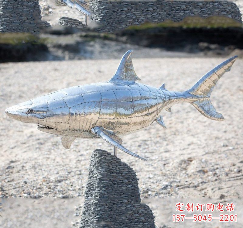 宁夏不锈钢海洋公园鲨鱼雕塑