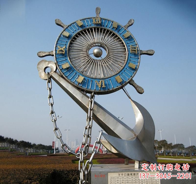 宁夏不锈钢海洋船舵雕塑海洋之美的象征
