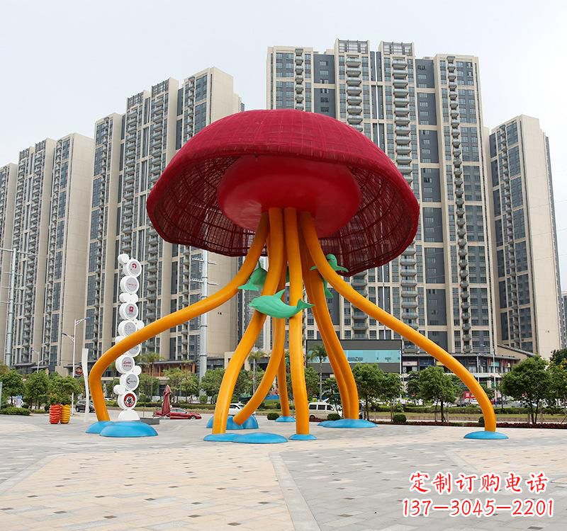 宁夏不锈钢海洋水母动物雕塑精美绝伦