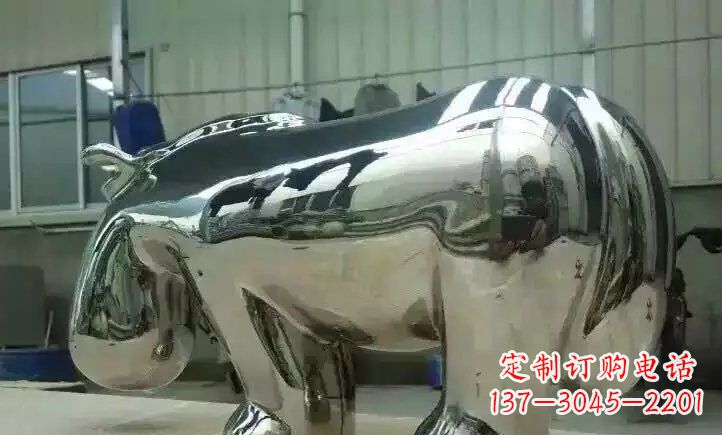宁夏不锈钢河马雕塑一种新颖的艺术形式