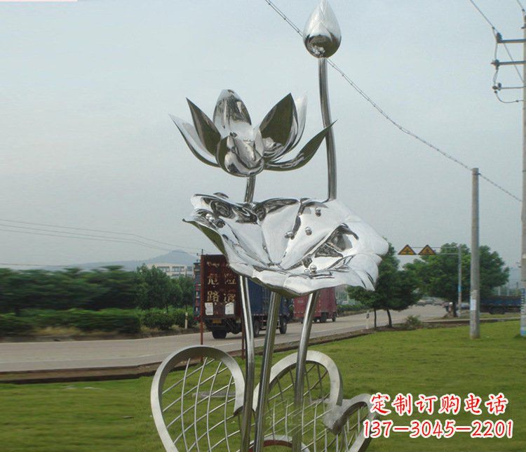 宁夏精美不锈钢荷叶雕塑
