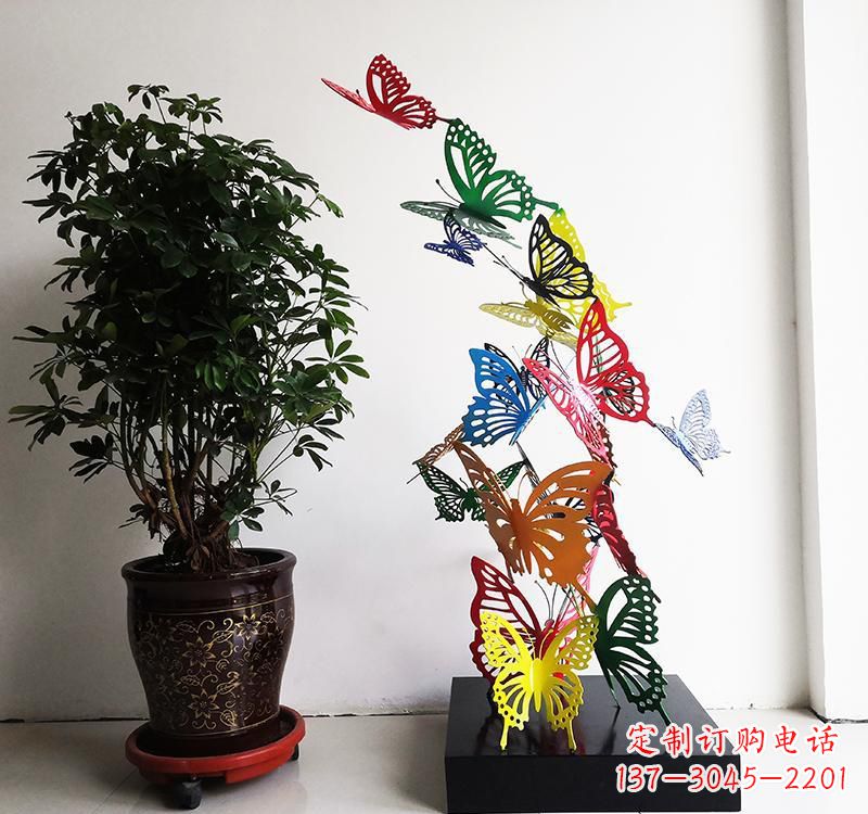 宁夏不锈钢蝴蝶雕塑精美的艺术品