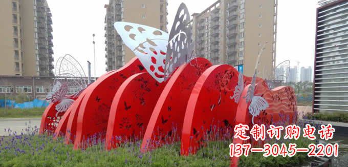 宁夏不锈钢蝴蝶小区景观雕塑