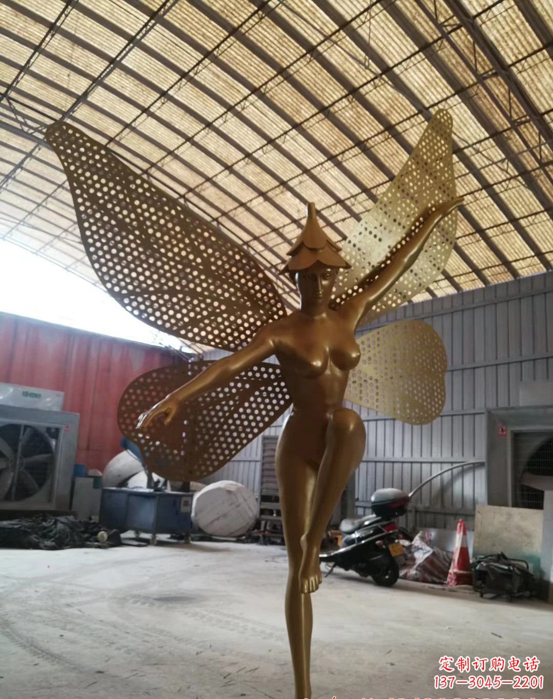 宁夏不锈钢蝴蝶仙子雕塑精美的美丽之作