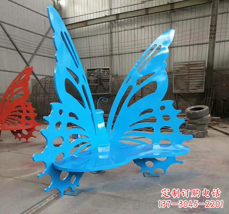 宁夏不锈钢蝴蝶座椅雕塑艺术精品