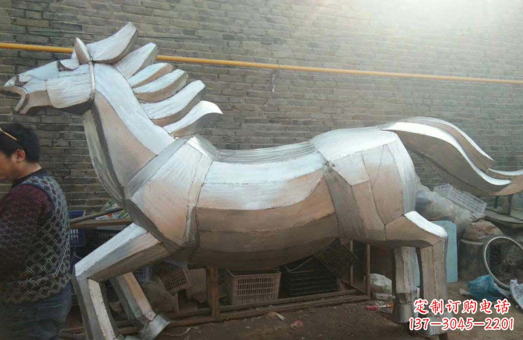 宁夏不锈钢户外马雕塑精美的艺术装点