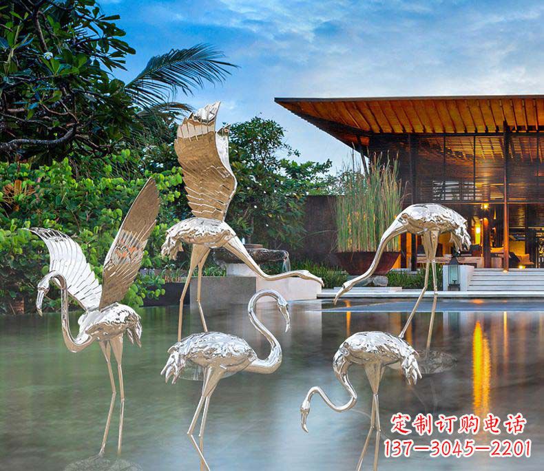 宁夏精美不锈钢火烈鸟雕塑