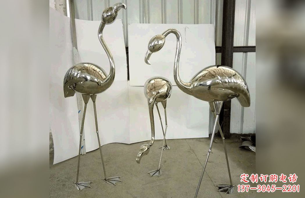 宁夏不锈钢火烈鸟景观雕塑