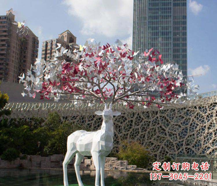 宁夏不锈钢梅花鹿雕塑艺术的精美结晶