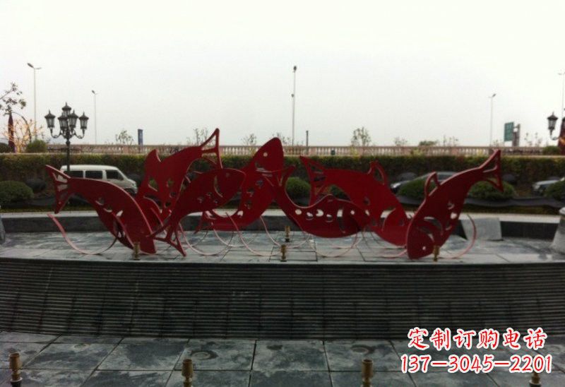 宁夏不锈钢剪纸鲤鱼雕塑精巧美观