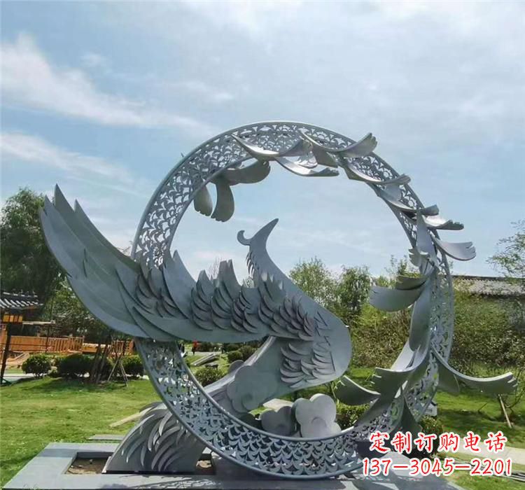 宁夏不锈钢简易凤凰雕塑精美绝伦
