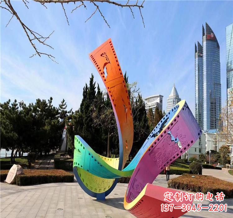 宁夏波浪状的不锈钢胶卷雕塑