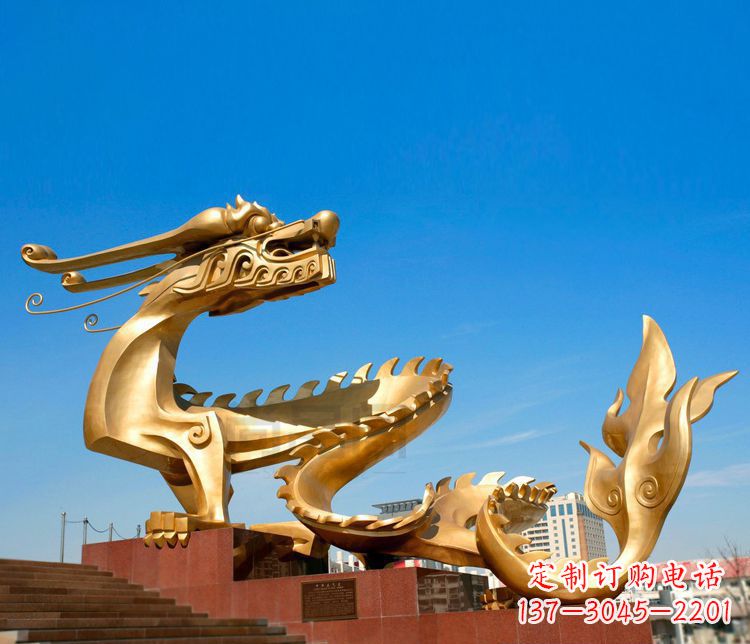 宁夏不锈钢金龙雕塑