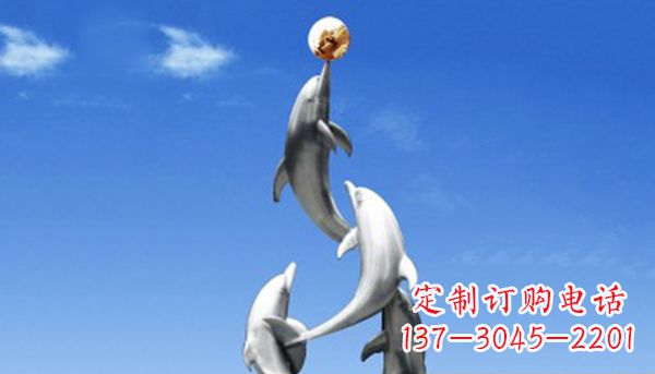 宁夏不锈钢海豚雕塑——精美的海洋艺术