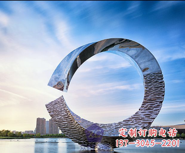宁夏环绕世界的不锈钢景观雕塑