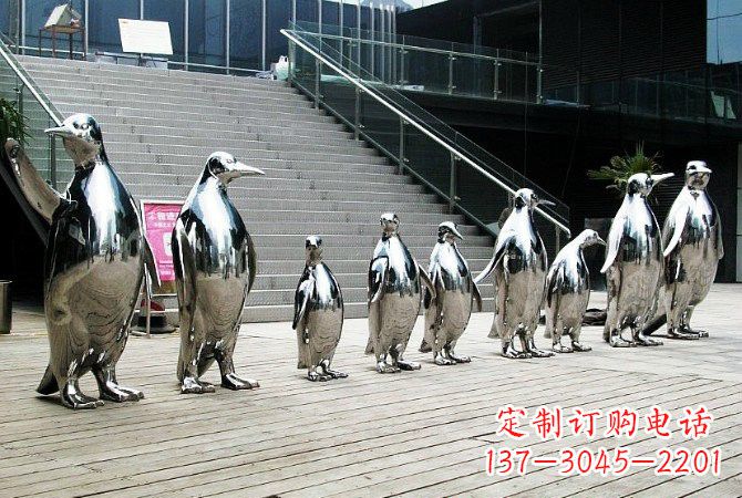 宁夏企鹅雕塑——精致的不锈钢艺术
