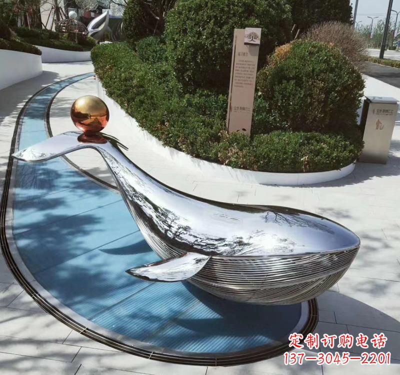 宁夏精美不锈钢海豚雕塑