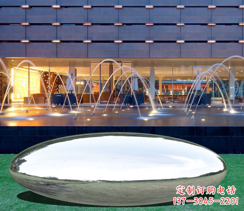 宁夏不锈钢镜面鹅卵石雕塑