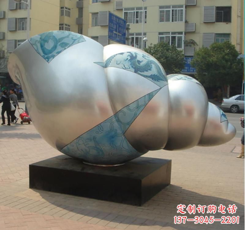 宁夏不锈钢海螺雕塑艺术的精美融合