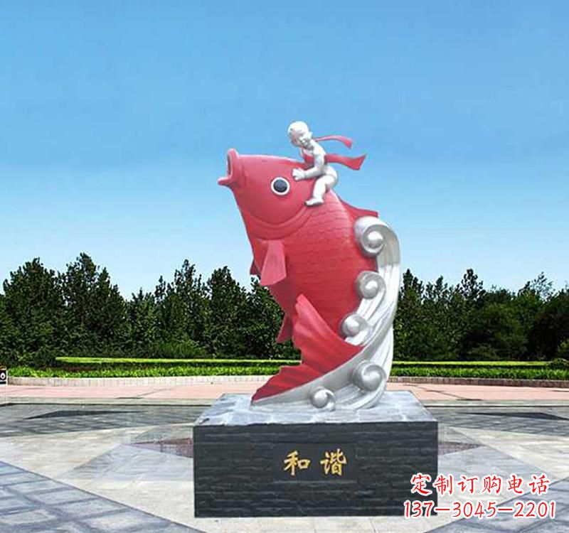 宁夏不锈钢鲤鱼雕塑精美绝伦