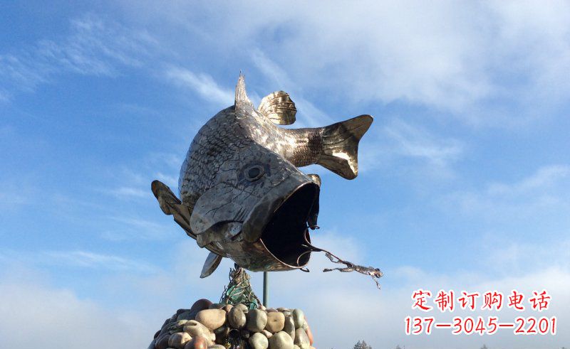 宁夏不锈钢鲤鱼雕塑传承中国传统文化