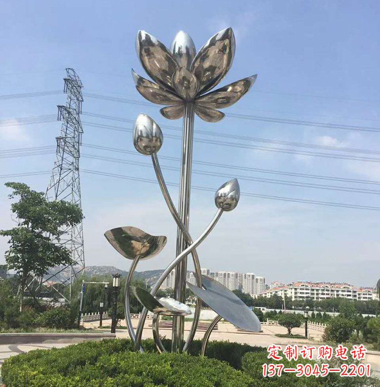 宁夏不锈钢莲花雕塑美丽的象征
