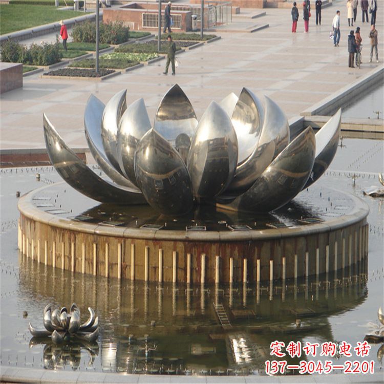 宁夏不锈钢莲花喷泉——艺术与美的完美结合