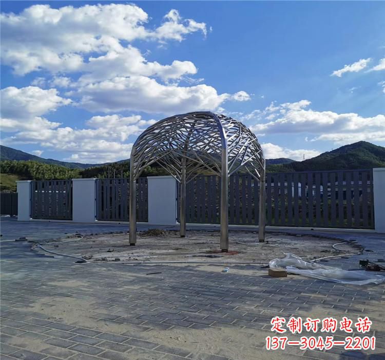 宁夏不锈钢凉亭雕塑美丽的艺术之作