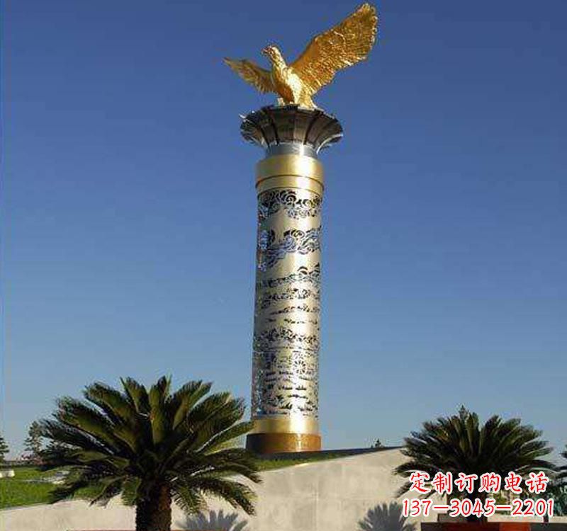 宁夏不锈钢龙柱雕塑把神秘的传统融入现代
