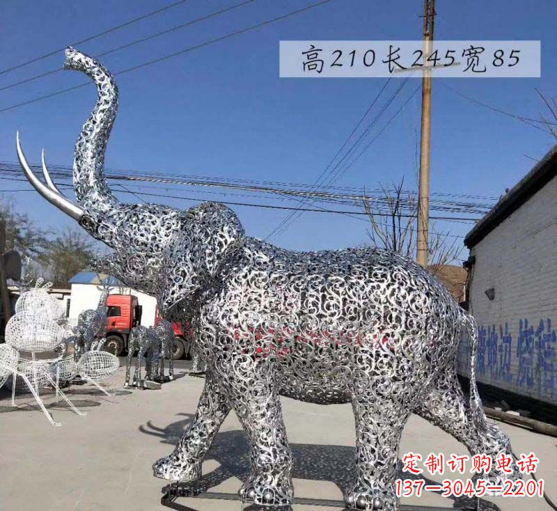 宁夏不锈钢镂空大象雕塑精美绝伦的艺术品