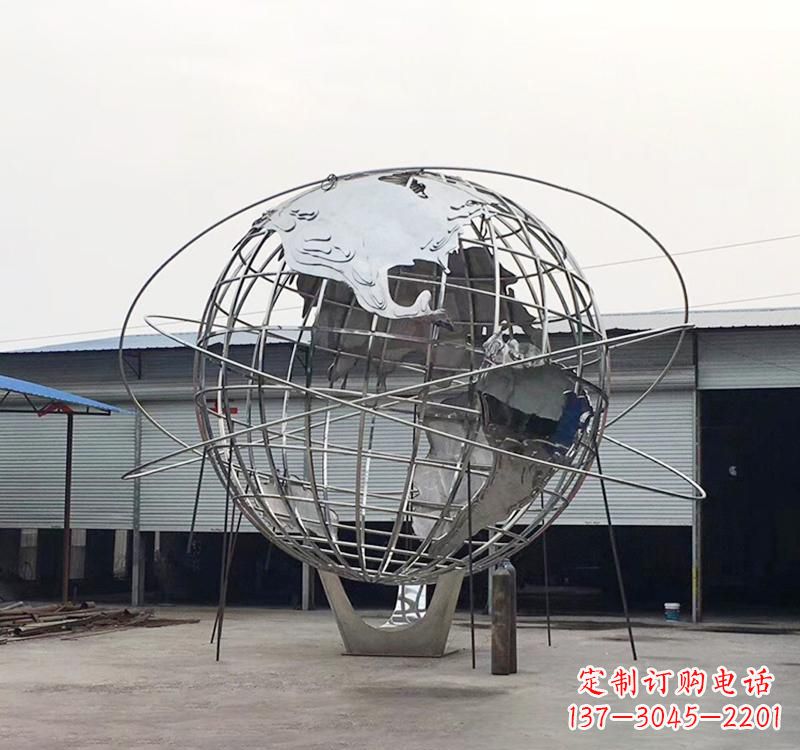 宁夏不锈钢制作的镂空地球雕塑