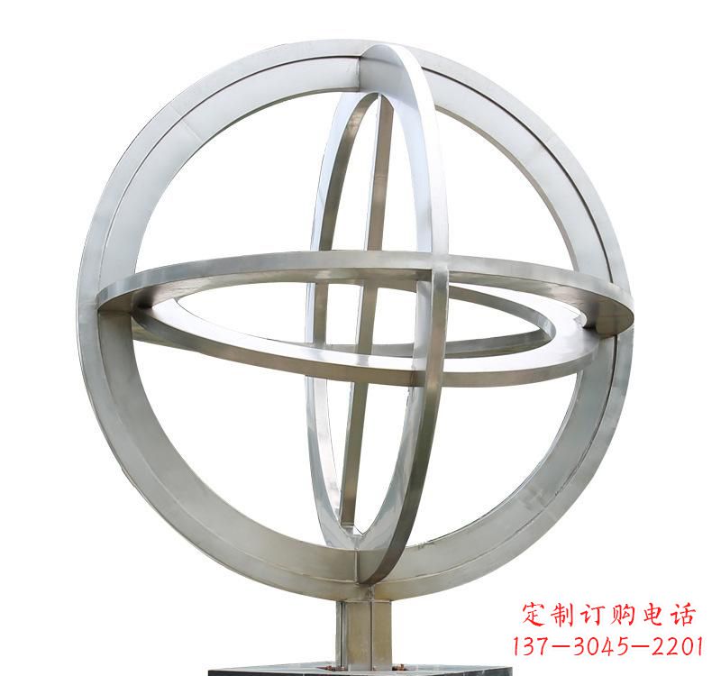 宁夏不锈钢镂空地球仪雕塑——展示地球的美丽与神奇