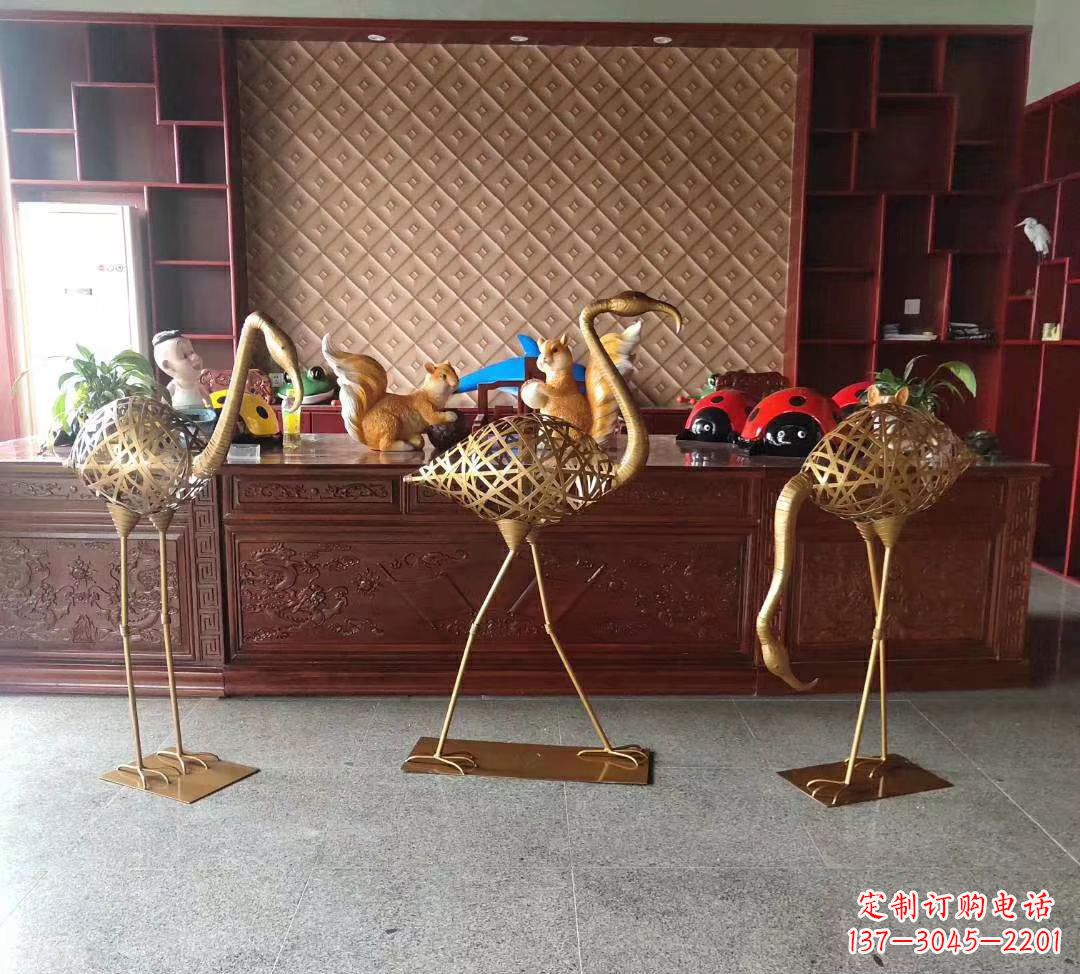 宁夏不锈钢火烈鸟雕塑——熠熠生辉
