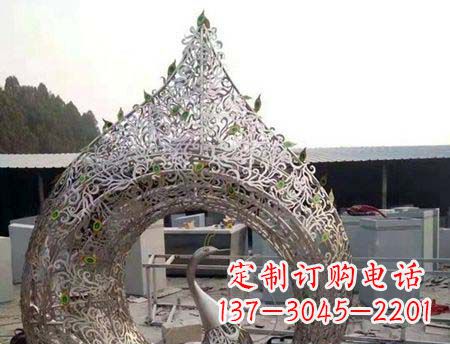 宁夏不锈钢镂空孔雀雕塑