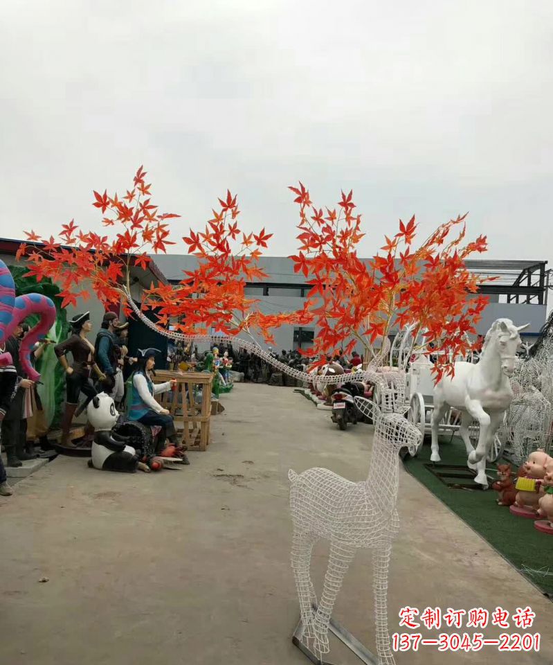 宁夏不锈钢麋鹿雕塑精美的艺术品