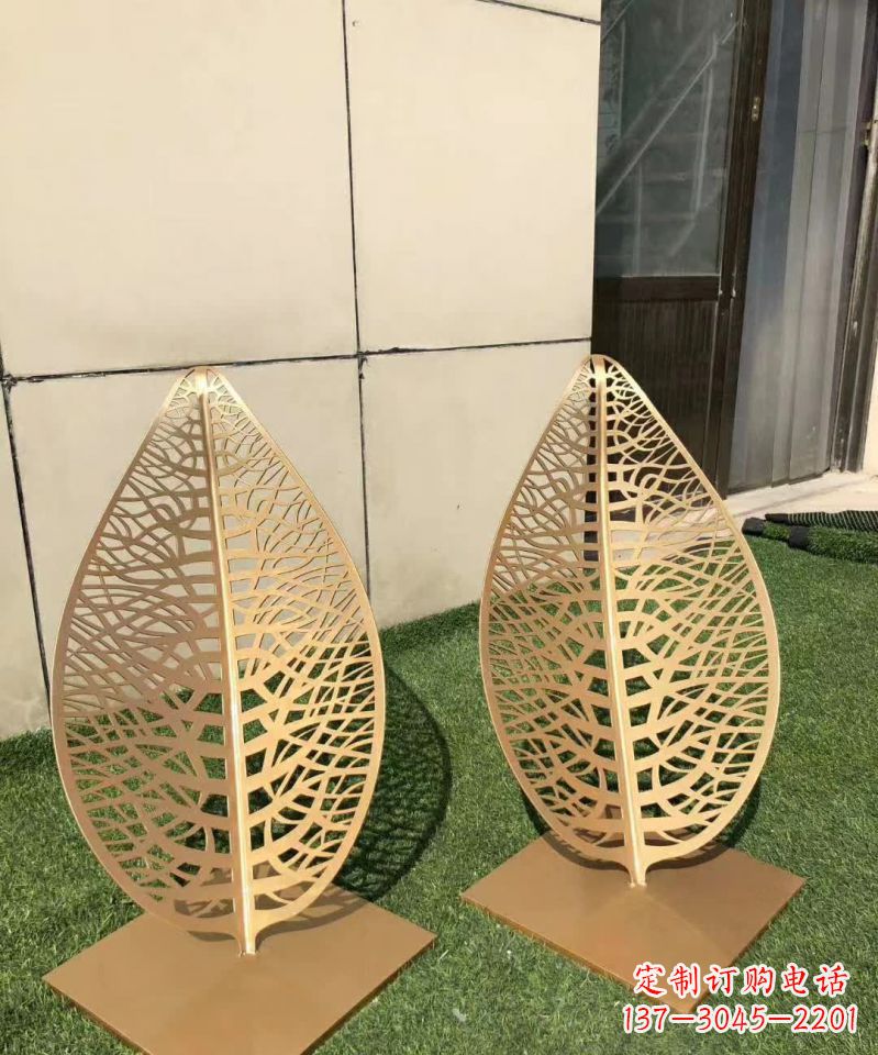 宁夏不锈钢树叶雕塑,精致典雅
