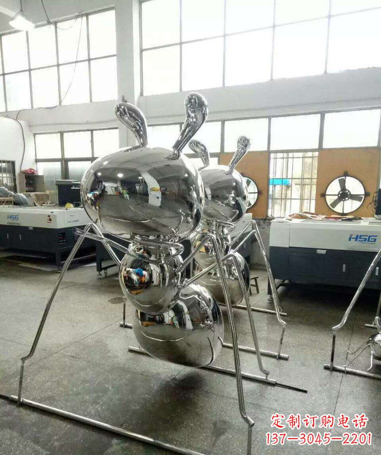 宁夏不锈钢蚂蚁步行街景观雕塑——融合现代科技与自然之美