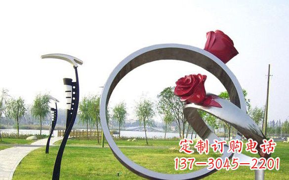 宁夏不锈钢玫瑰花戒指精致雕塑之美