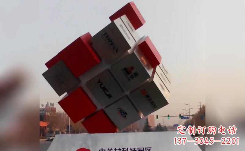 宁夏不锈钢魔方雕塑 (3)