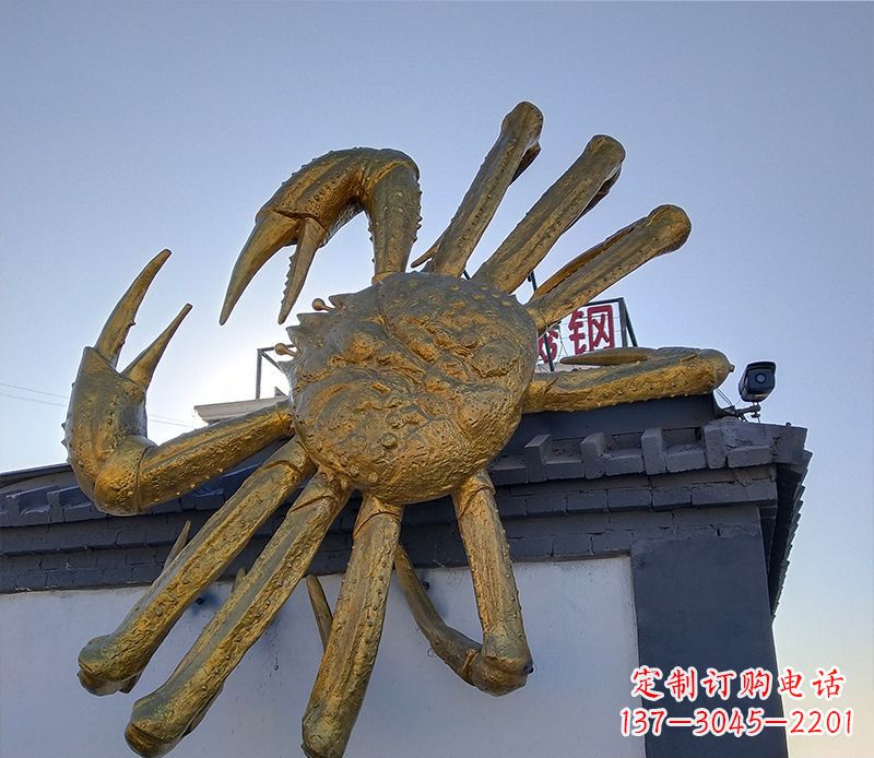 宁夏不锈钢螃蟹雕塑精美而又经久不衰