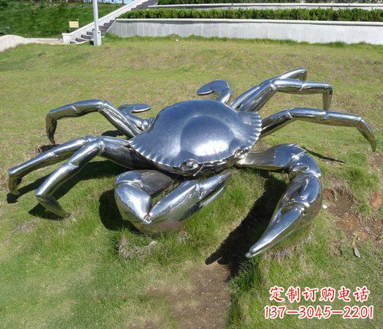 宁夏不锈钢螃蟹雕塑——给景观增添灵动之美