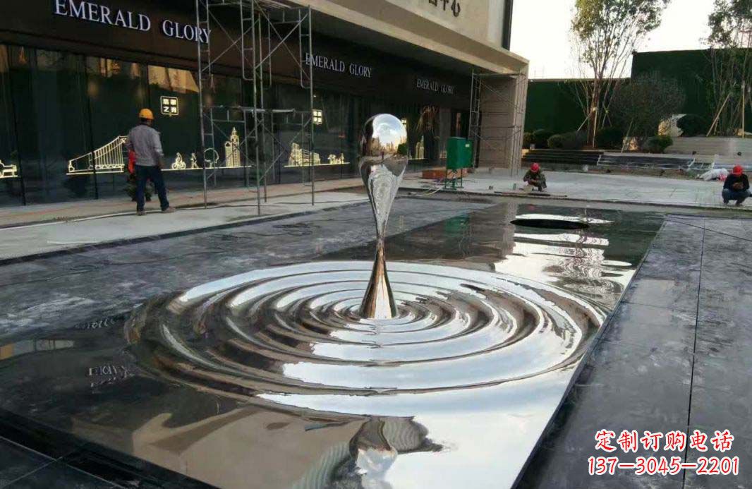 宁夏不锈钢水滴雕塑美丽的艺术表现
