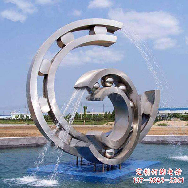 宁夏不锈钢喷水雕塑点缀园林水景的美