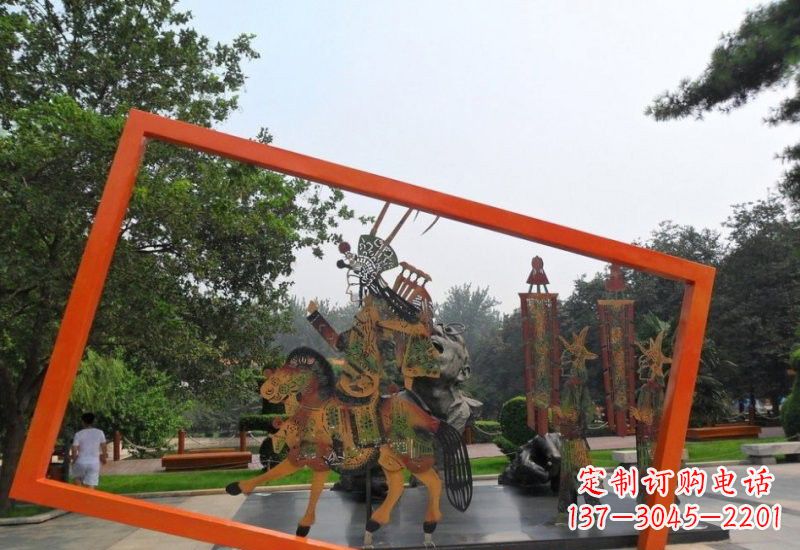 宁夏不锈钢皮影戏雕塑传承民间文化的艺术精粹