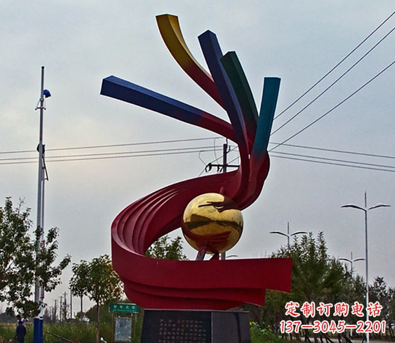 宁夏不锈钢飘带广场景观